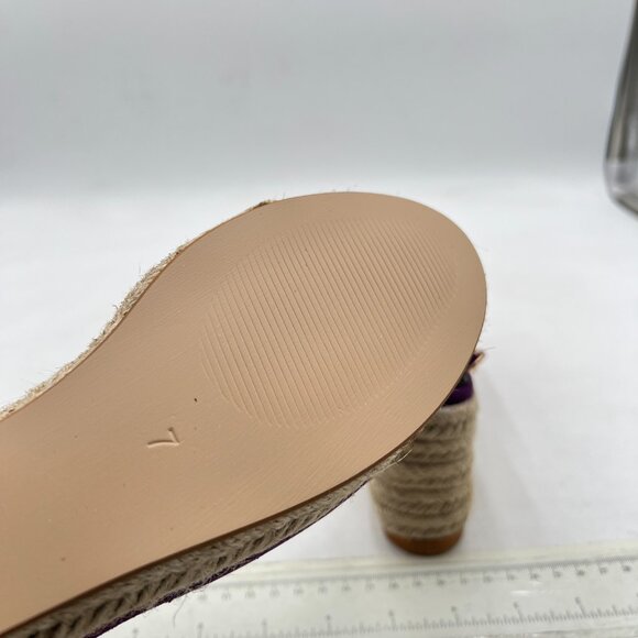 Zszszsu Purple Espadrille Wedge Closed Toe Slingback Buckled Platform Pumps - Picture 6 of 8